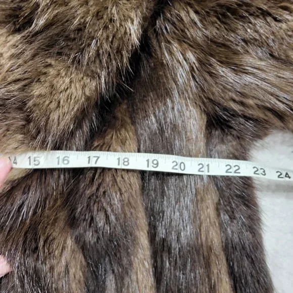 Vintage 80s full length Hooded Beaver fur coatsize large to XL